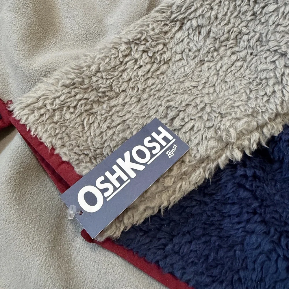 OshKosh B'gosh Kid Colorblock Fleece Knit Jacket -Boys Size 8 New with Tags